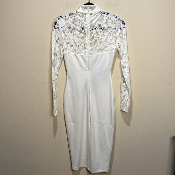 Nookie Lady Lace Long Sleeve Midi - White Size M - Picture 7 of 9